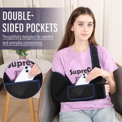 Medium Black Dark Blue Arm Sling Shoulder Immobilizer Rotator Cuff Support