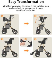 Z51 Rollator Walkers with Seat Champagne