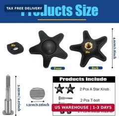Pacify 2 Pack Replacement Adjustment Star Knobs for Rollator Walker Guardian Wal