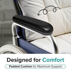 AlveyTech 10″ Desk Length Vinyl Armrest Pads for 1 Pair (Pack of 1), Black