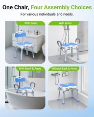 Ergonomic H-Shaped 16″ (L) x 12.7″ (W) x 15.2-20.2″ (H), Blue With Eva Pad