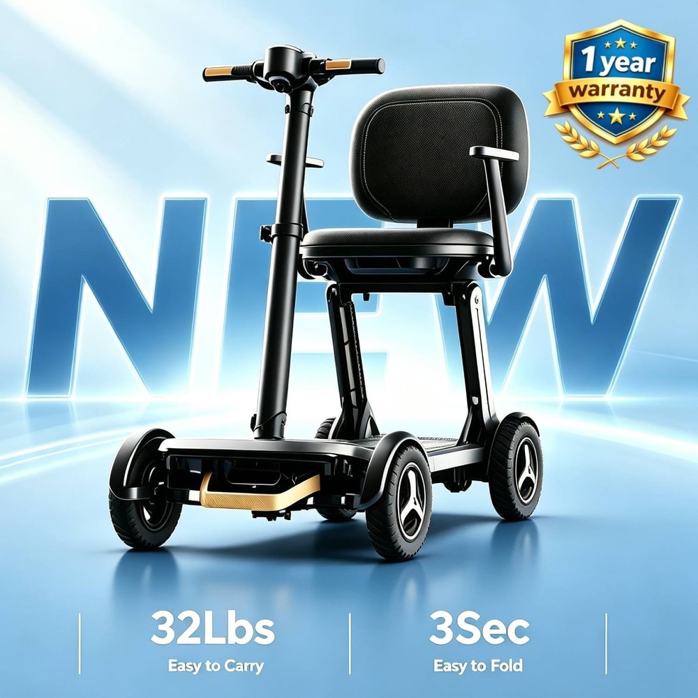 32LBS Lightweight Mobility Scooters Power Wheelchair Folding Electric Scooter