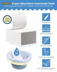 KONE 120 Count Super Absorbent Commode Pads, Disposable Toilet Pads for Adult…
