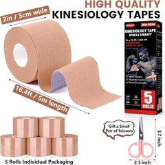 5 Roll Kinesiology Tape Athletic Muscle Support Sport Elastic Physio Therapeutic