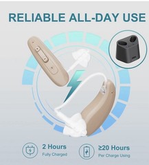 Equate OTC Hearing Aid Rechargeable Noise Reduction Behind The Ear NEW JH-D26AT