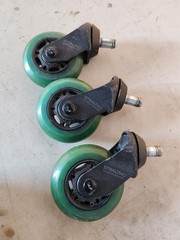 Stealtho Wheelchair Caster & Front Wheel Set of 3, Green/Black