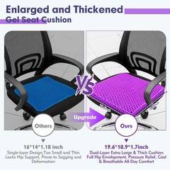 Plus Size Gel Cushion for Long Sitting, Breathable Honeycomb Pressure Relief Pad