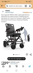 Verpal lightweight 38Lb Foldable Electric Wheelchair 330Lb. Brand New