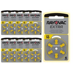 36 pcs A10 10 Size 10 PR70 Rayovac Extra Card 1.5V Zinc Air Hearing Aid Battery
