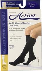Activa Soft Fit Microfiber Dress Socks 20-30mmHg (White) X-Large