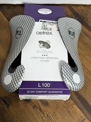 Aetrex Lynco L100 Men’s Black 3/4 Dress Comfort Insoles Size 12 (C)