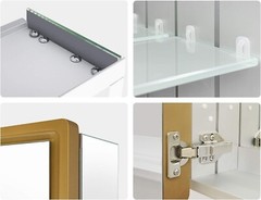New, Aluminum Bathroom Medicine Cabinet with Farmhouse Gold Framed 16×22 Inches