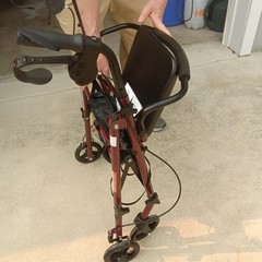 New Medline MDS86850ESKD Rollator Steel Walker w/ Seat – Burgundy – Fast Ship!