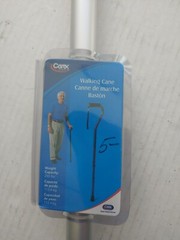 Carex Adjustable Handle Cane with Cushioned Handle and Wrist Strap silver
