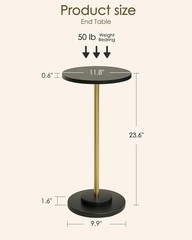 Masupu Drink Table Round Side Table For Small Spaces Pedestal Side Table Small