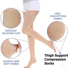 Unisex Thigh High Compression Stockings Varicose Veins Support Sport Stockings