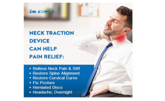 Neck Traction Collar Pillow Adjustable Cervical Pain Relief Stress Soft Brace US