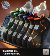 Men Athletic Ankle Socks 6-Pack, Nylon Blend 13-15 6pairs-black8915