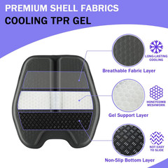 Soft Thin Gel Seat Cushion 1 for Car Office Wheelchair Tailbone Sciatica Relief