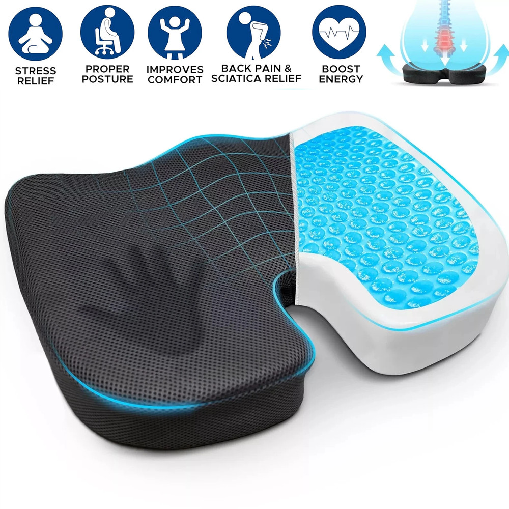 Gel Seat Cushion Pressure Relief Ergonomic Office Chair Cushion for Sciatica