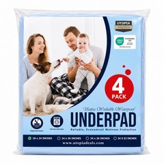 Utopia Bedding Washable Reusable Waterproof Underpads 18×24 Incontinence 4 PACK