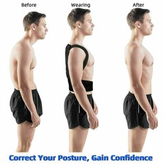 US Men Adjustable Shoulder Brace Posture Corrector Belt Posture Low Back Support