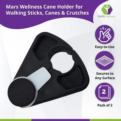 Cane Holder for Walking Sticks, Canes & Crutches – 2 Pack