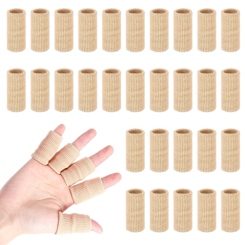 30 Pcs Finger Sleeves Breathable Elastic Thumb Compression Basketball Baseball