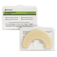 55661 HALYARD Ostomy Elastic Barrier Strips, Half-Circle Hydrocolloid