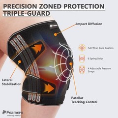 Feamero Plus Size Knee Brace for Women and Men, Innovative XL/2XL, Black