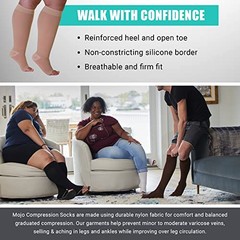 Made in The USA – Plus Size XXL Opaque Compression Socks with XX-Large Beige