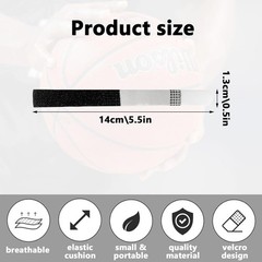 4Pcs Black Buddy Tape Finger Straps, Hook and Loop Splint for Finger Buddy St…