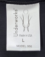 Underworks Compression Body Suit W/Rear Zipper Mens Sz Large, Black