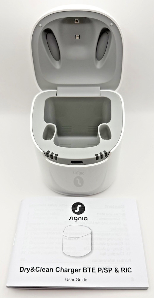 Signia Dry & Clean Charger BTE P/SP & RIC | For AX & iX Hearing Aid Technology