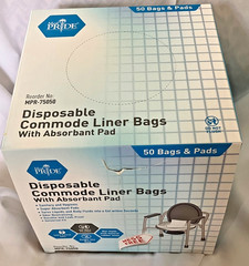 BRAND NEW MedPRIDE Disposable Commode Liner Bags, Pack of 50, Odor Neutralizing