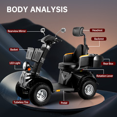 1000W 4-Wheel All-Terrain Electric Power Mobility Scooter Heavy Duty Scooter