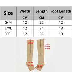 Nylon Zipper Compression Socks Support Graduated Stockings Mens Womens 20-30mmHg