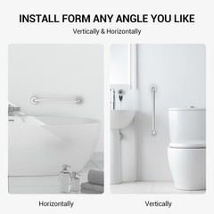 16 Inch Grab Bars for Wall Brush Nickel, Safety Shower Grab Bars for Seniors Eld