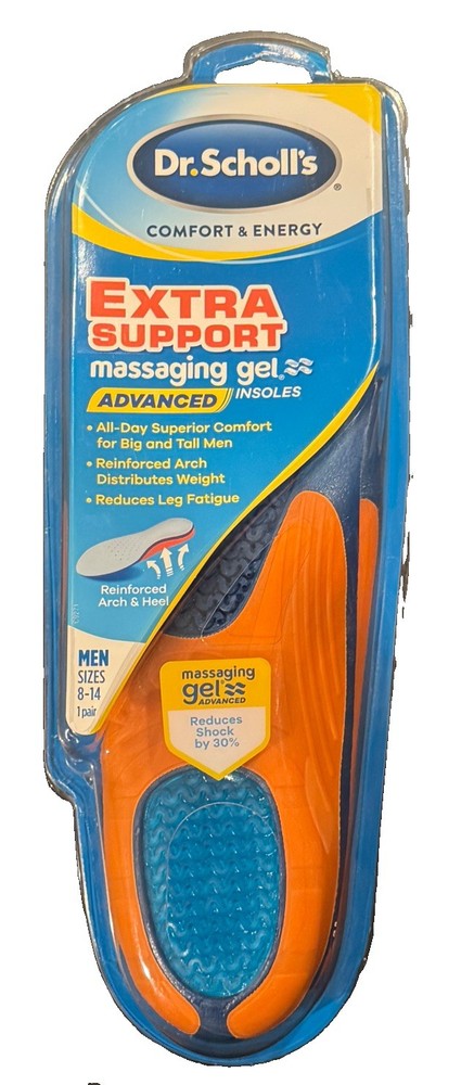 Dr. Scholl’s: Extra Support Men Sizes 8 – 14 Massaging Gel Advanced Insoles