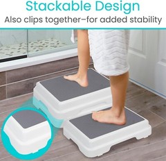 Stackable Bath Step – Slip Resistant – 4.5″ Height – Indoor/Outdoor Safety Stool
