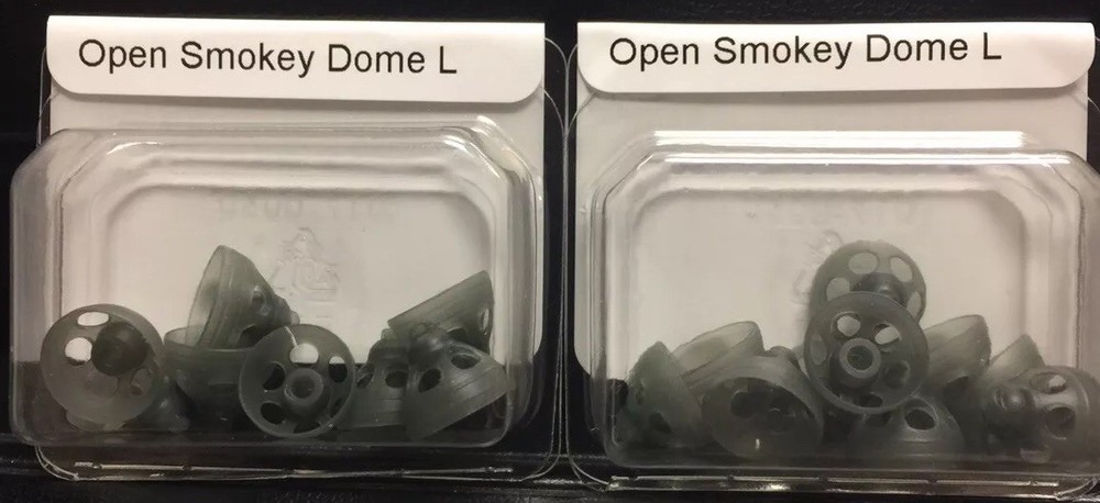 2 Packs of Open Smokey Domes Large For Phonak Hearing Aids. 20 Domes total.