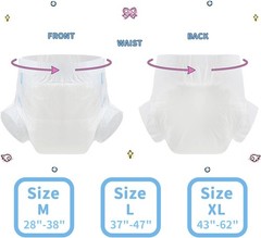 Disposable Adult Diapers with Leak Protection – Large, Ultra-Soft White Design