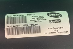 MOTORS FOR INVACARE TDX SP II 1188843 / M9278-02 / 1163412 – 1163413 #K972