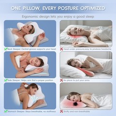 Missleep Cervical Neck Pillow – Memory Foam for Neck Pain Relief
