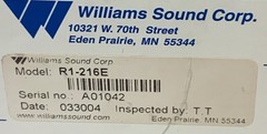 Williams Sound Corp. R1-216E Hearing Audio Receiver, Blue „O2B“