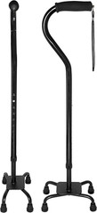 RMS Quad Cane – Adjustable Walking Cane with a Large Four-Pronged Base for Extra