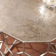 Sei Furniture Clarissa Metal Honeycomb Accent Table Geometric Style Round