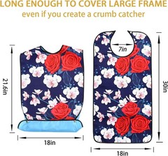 Waterproof Adult Bib for Elderly – Reusable & Adjustable with Crumb Catcher