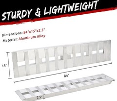 72″/84″/94″ Aluminum Trailer Ramps 6000Lbs Heavy-Duty Loading Ramp for Car Truck