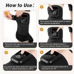 1/2pcs Electric Cordless Heated Knee Vibration Massage Brace Joint Hot Compress